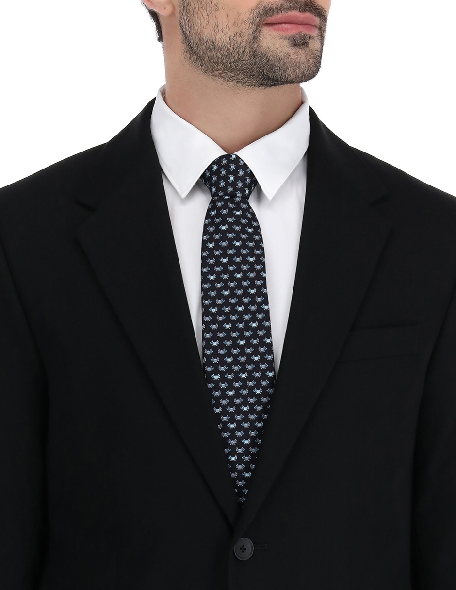 Corbata regular de seda estampado gráfico para hombre 4