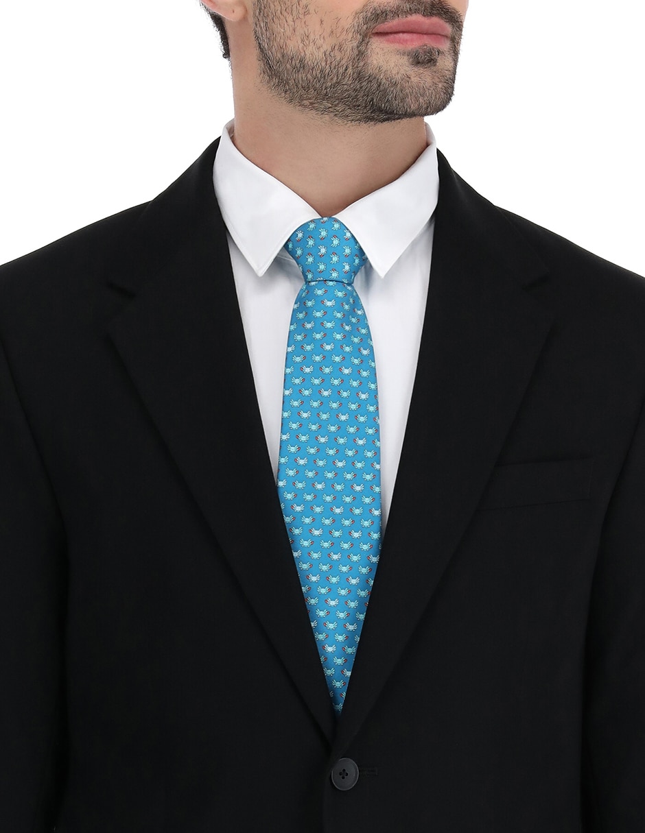 Corbata regular de seda estampado gráfico para hombre 4