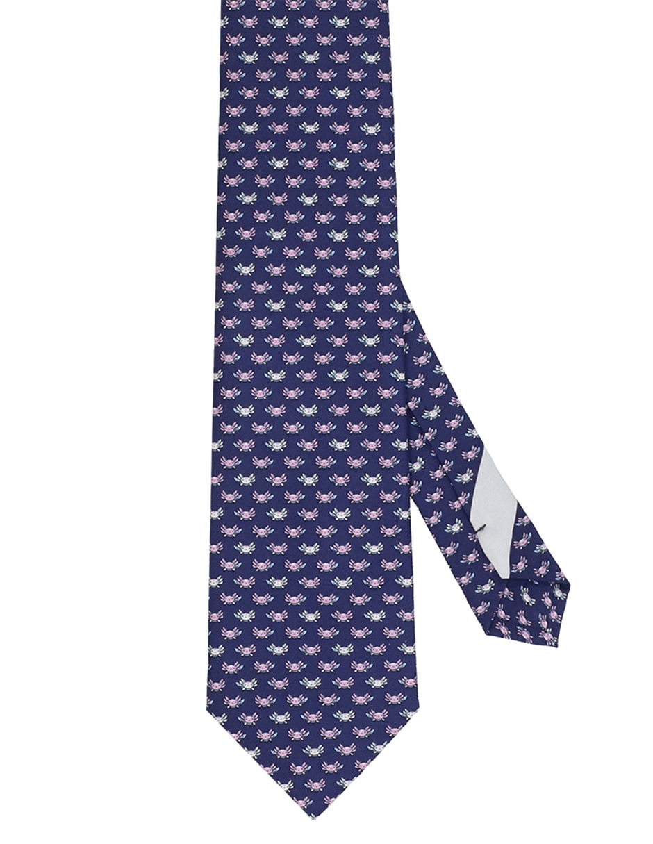 Corbata regular de seda estampado gráfico para hombre