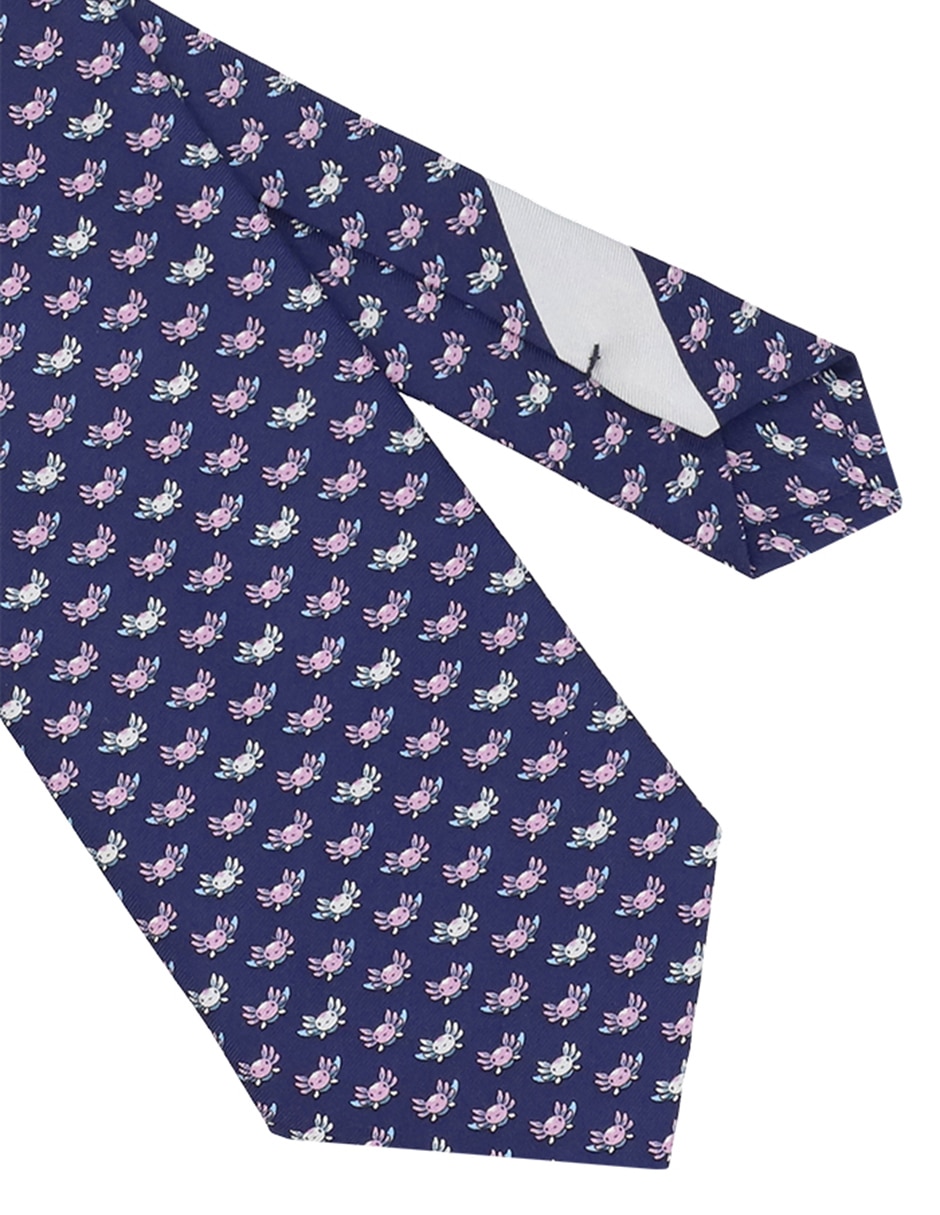 Corbata regular de seda estampado gráfico para hombre 3