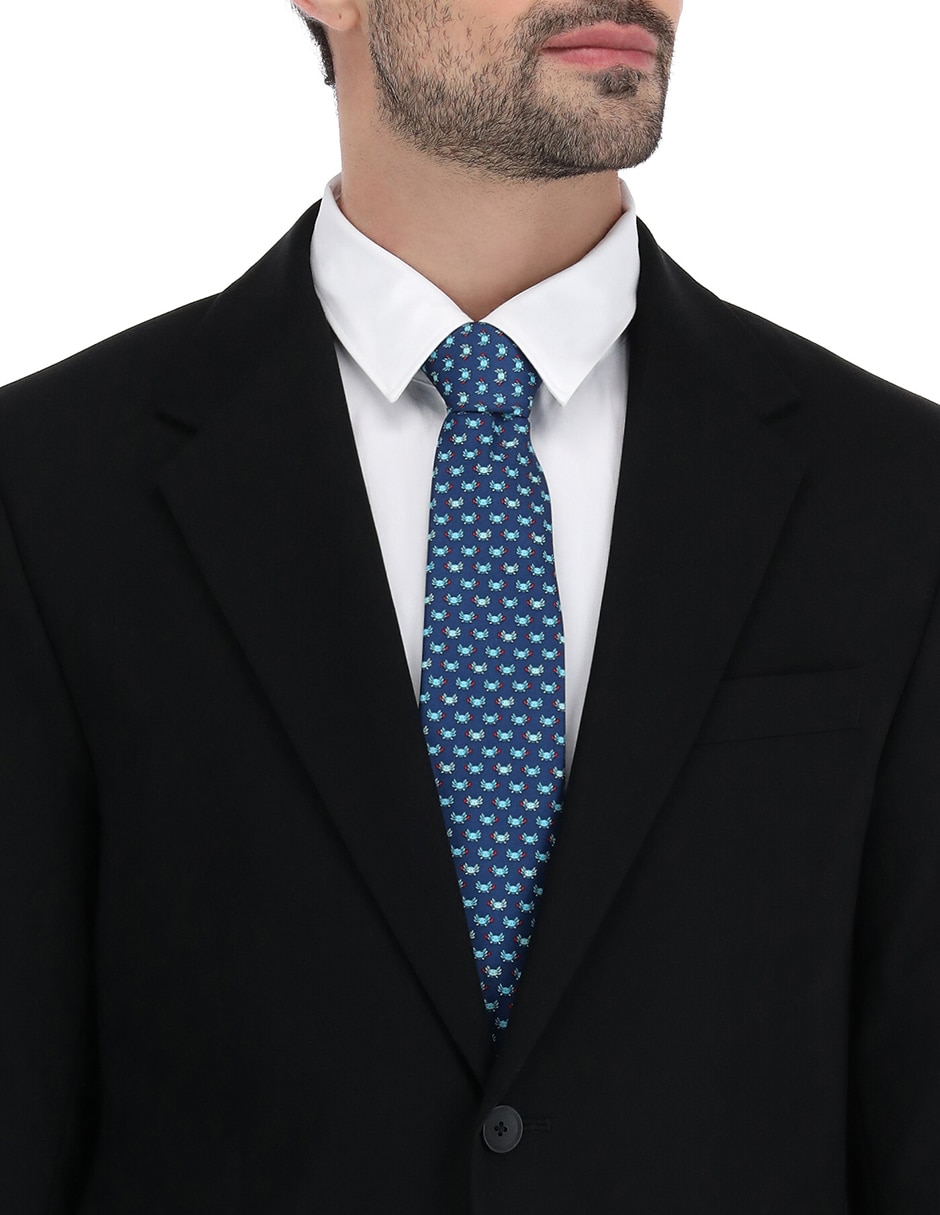 Corbata regular de seda estampado gráfico para hombre 4