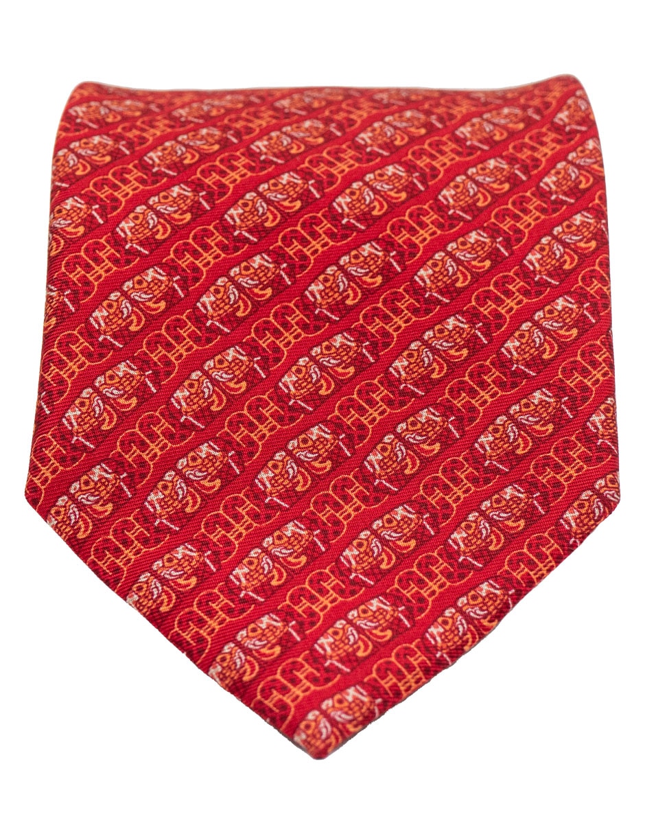 Corbata regular de seda estampado gráfico para hombre 3