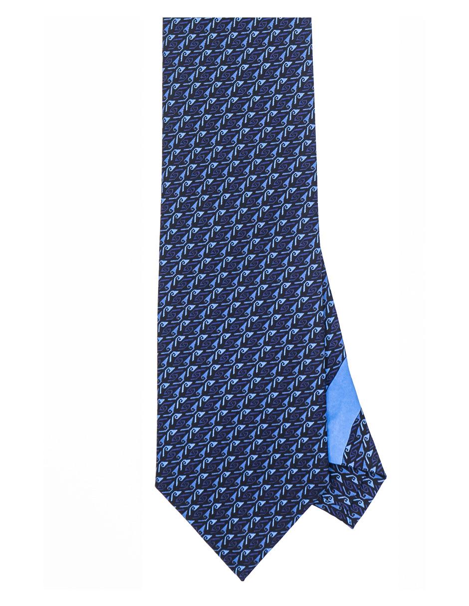 Corbata regular de seda estampado gráfico para hombre