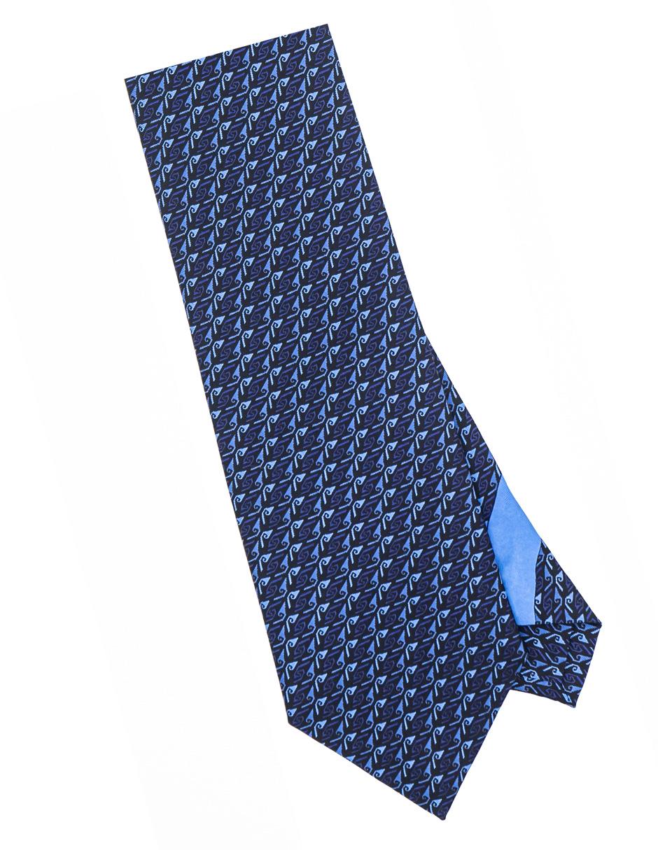 Corbata regular de seda estampado gráfico para hombre 3