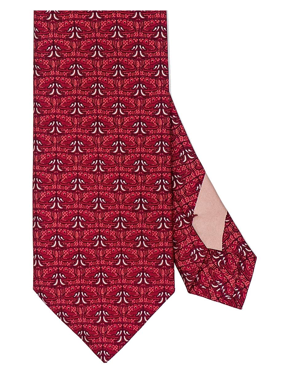 Corbata regular de seda estampado gráfico para hombre