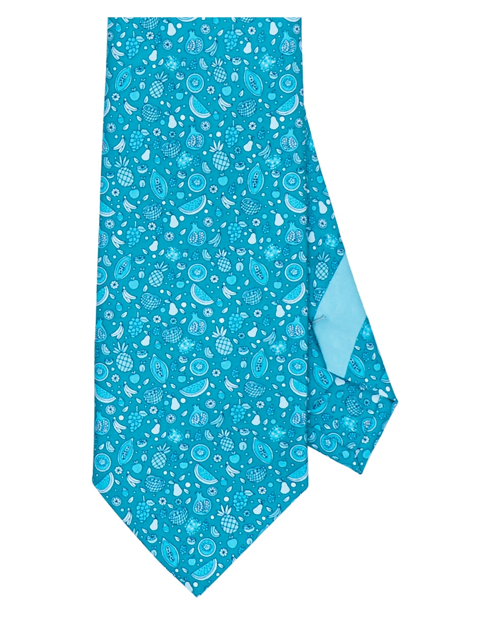 Corbata regular de seda estampado gráfico para hombre 1