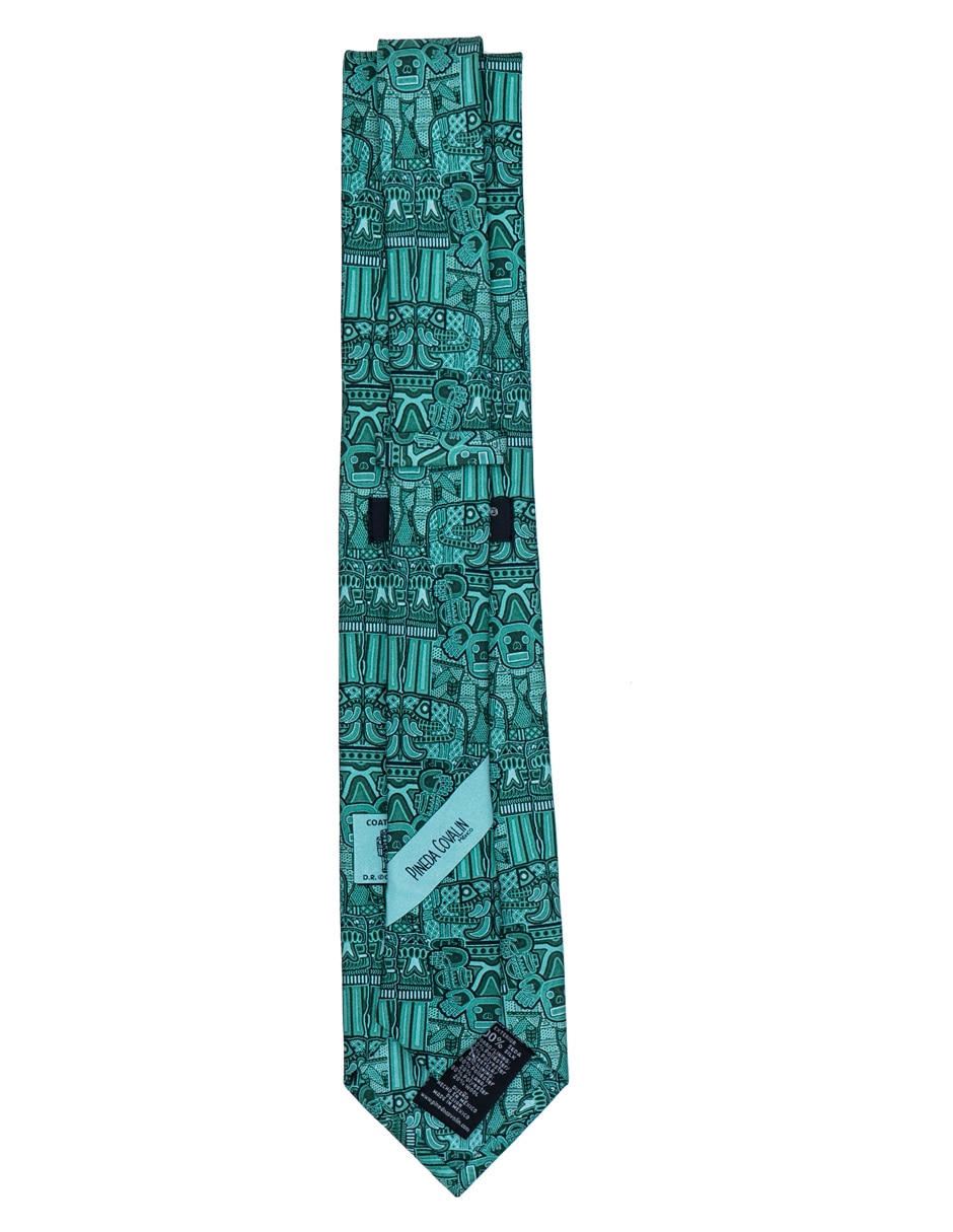 Corbata regular de seda estampado gráfico para hombre 2