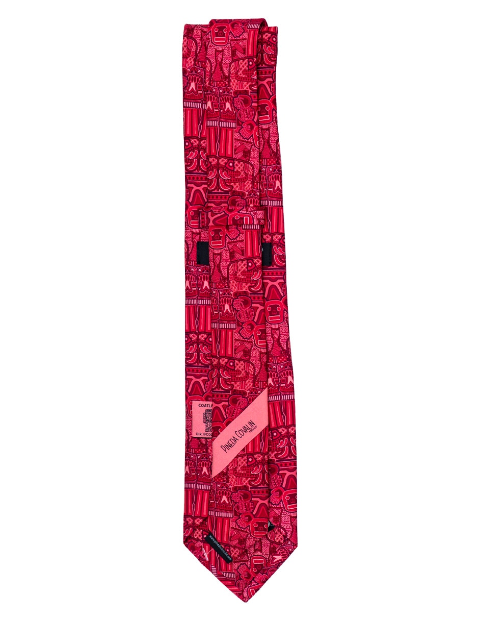 Corbata regular de seda estampado gráfico para hombre 2
