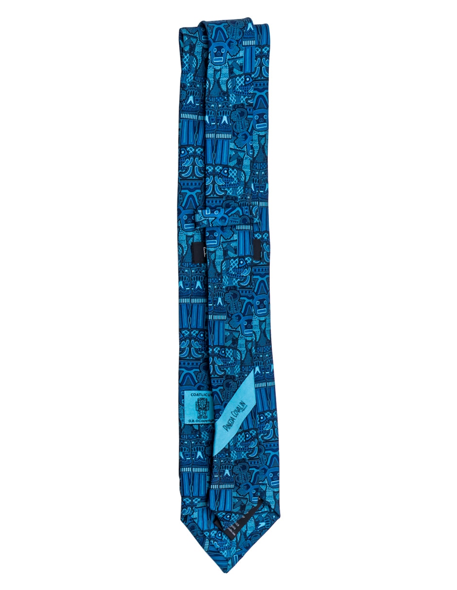 Corbata regular de seda estampado gráfico para hombre 2