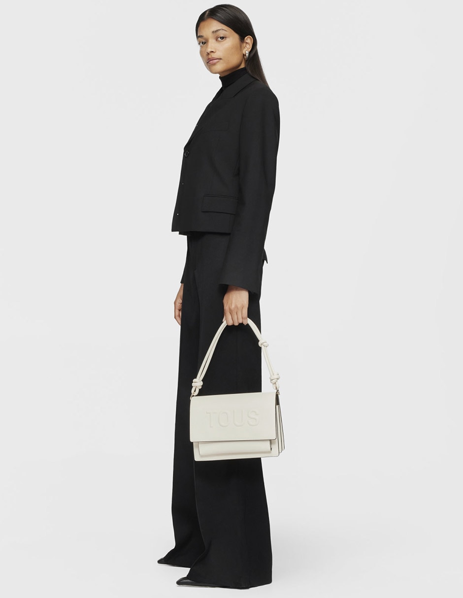 BOLSO BANDOLERA MEDIANA PIEL SI, BEIGE