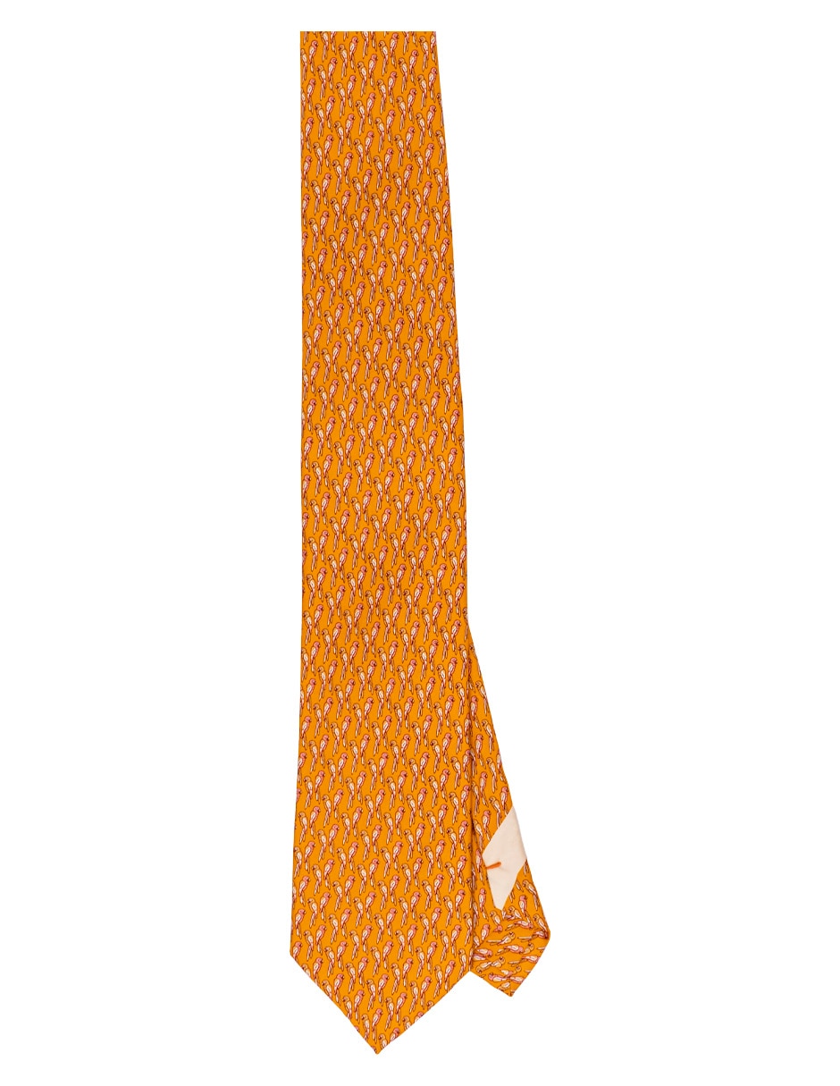Corbata regular de seda estampado gráfico para hombre 1