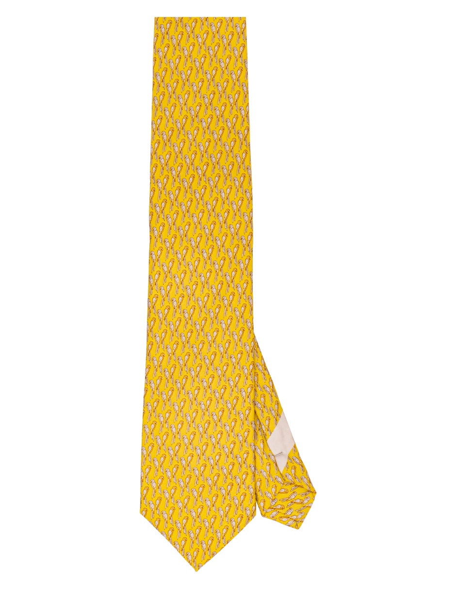 Corbata regular de seda estampado gráfico para hombre