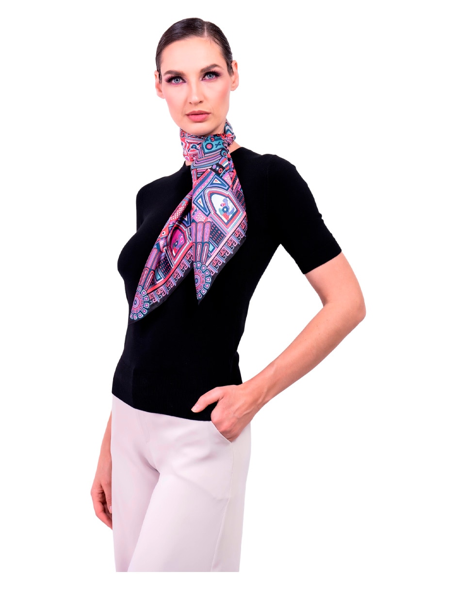 Mascada con estampado gráfico