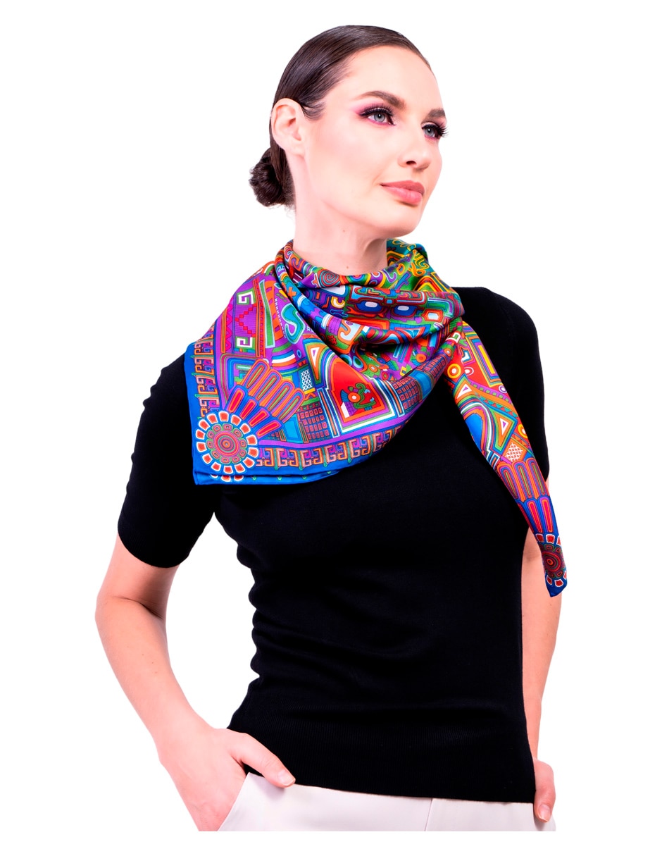 Mascada con estampado gráfico 3