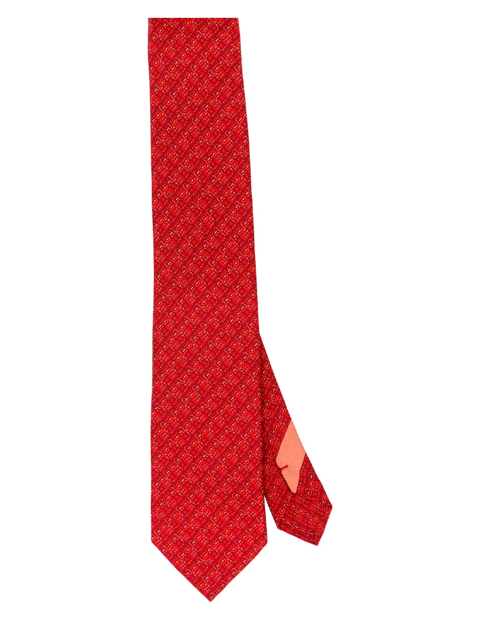 Corbata regular de seda estampada para hombre