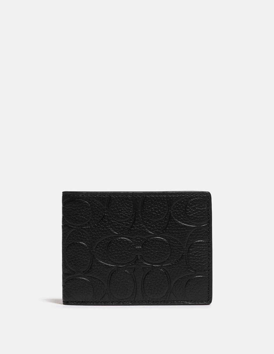 Cartera Signature Pebble Leather para hombre