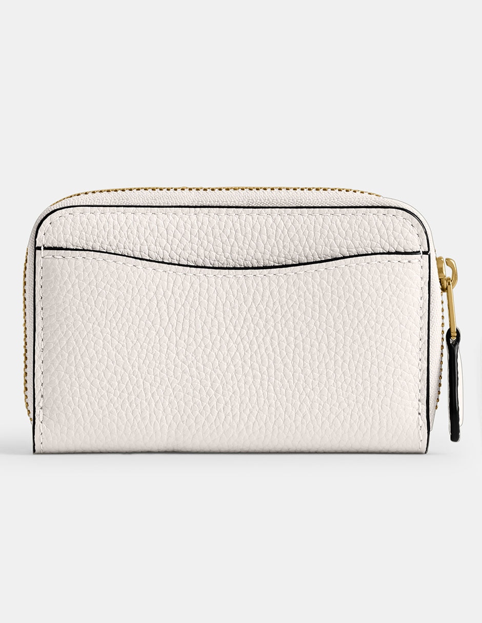 Tarjetero de piel Polished Pebble Leather para mujer