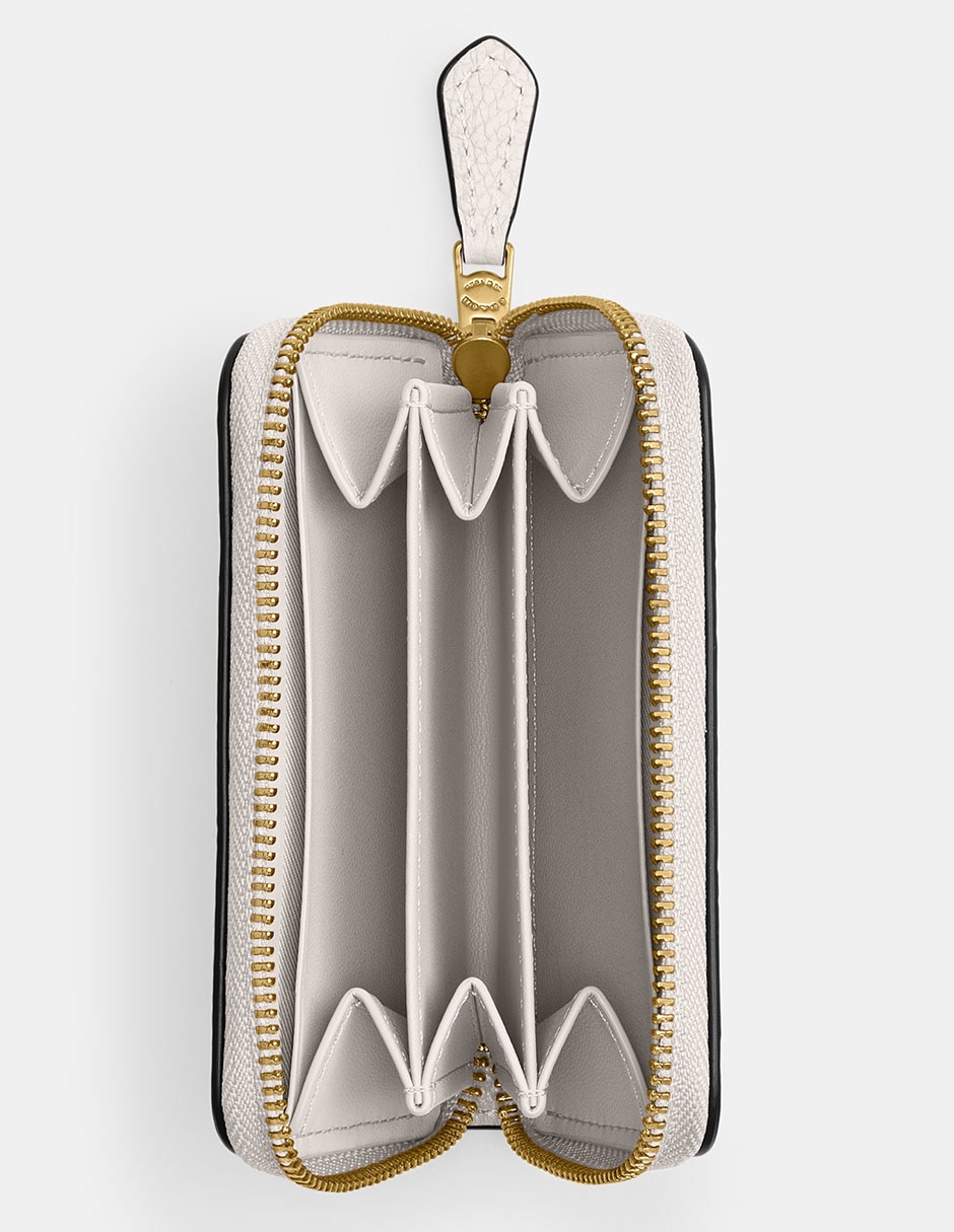 Tarjetero de piel Polished Pebble Leather para mujer
