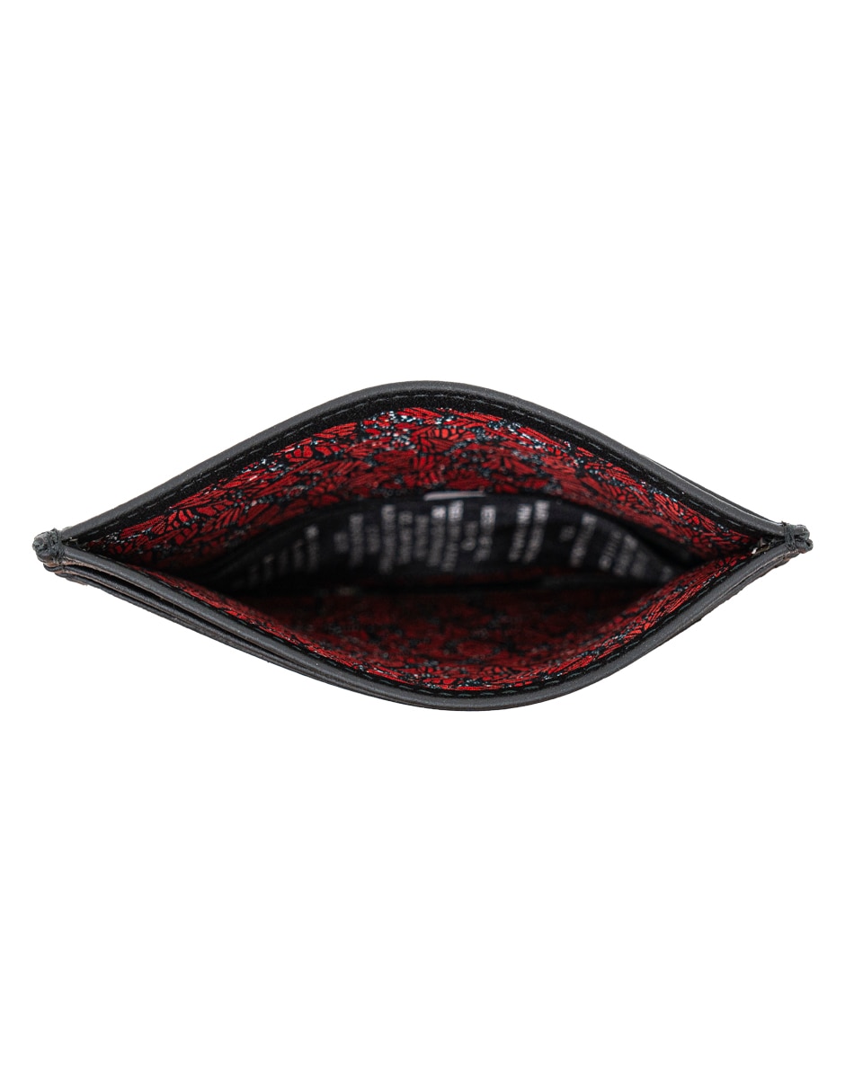 Tarjetero de piel Mariposa Monarca para hombre 3