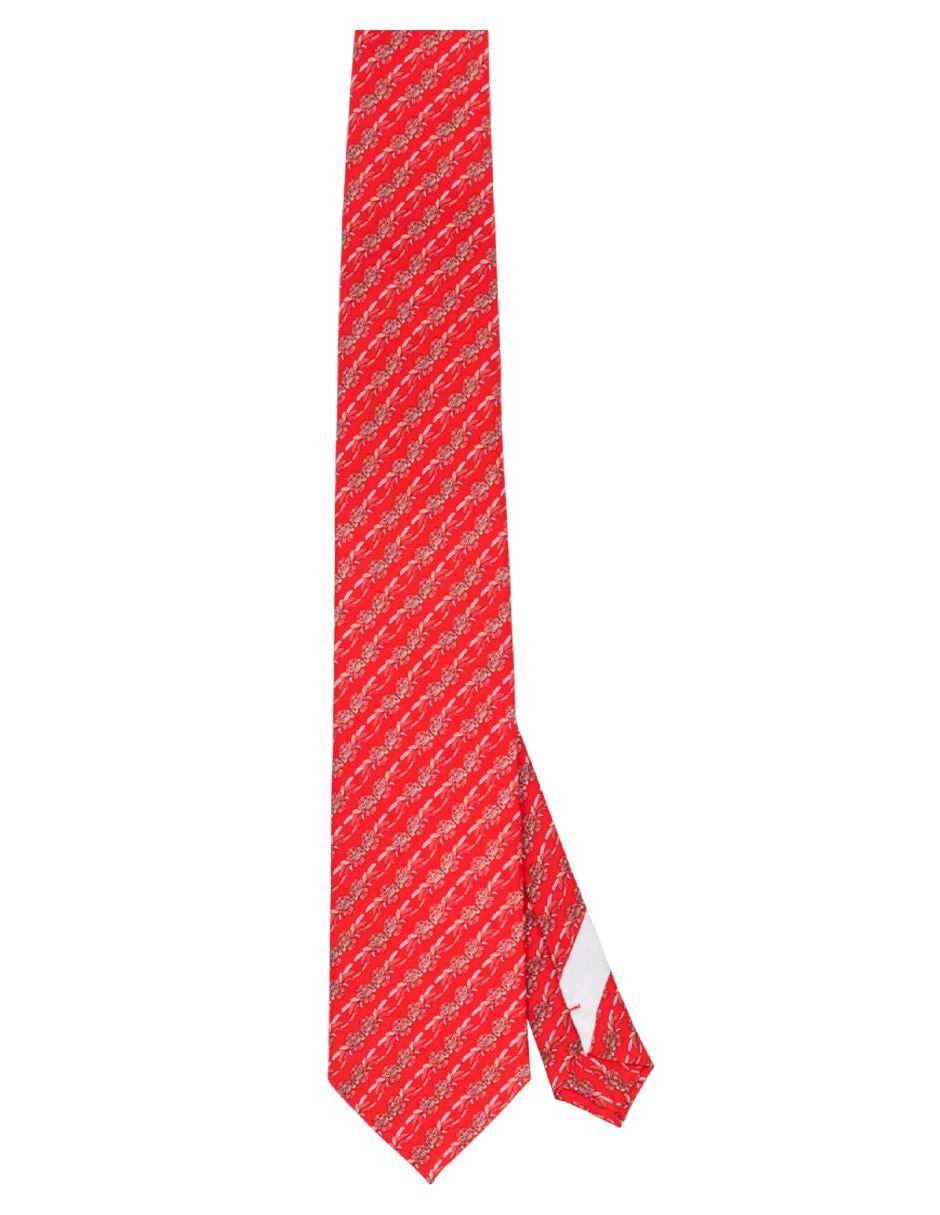 Corbata regular de seda estampado gráfico para hombre