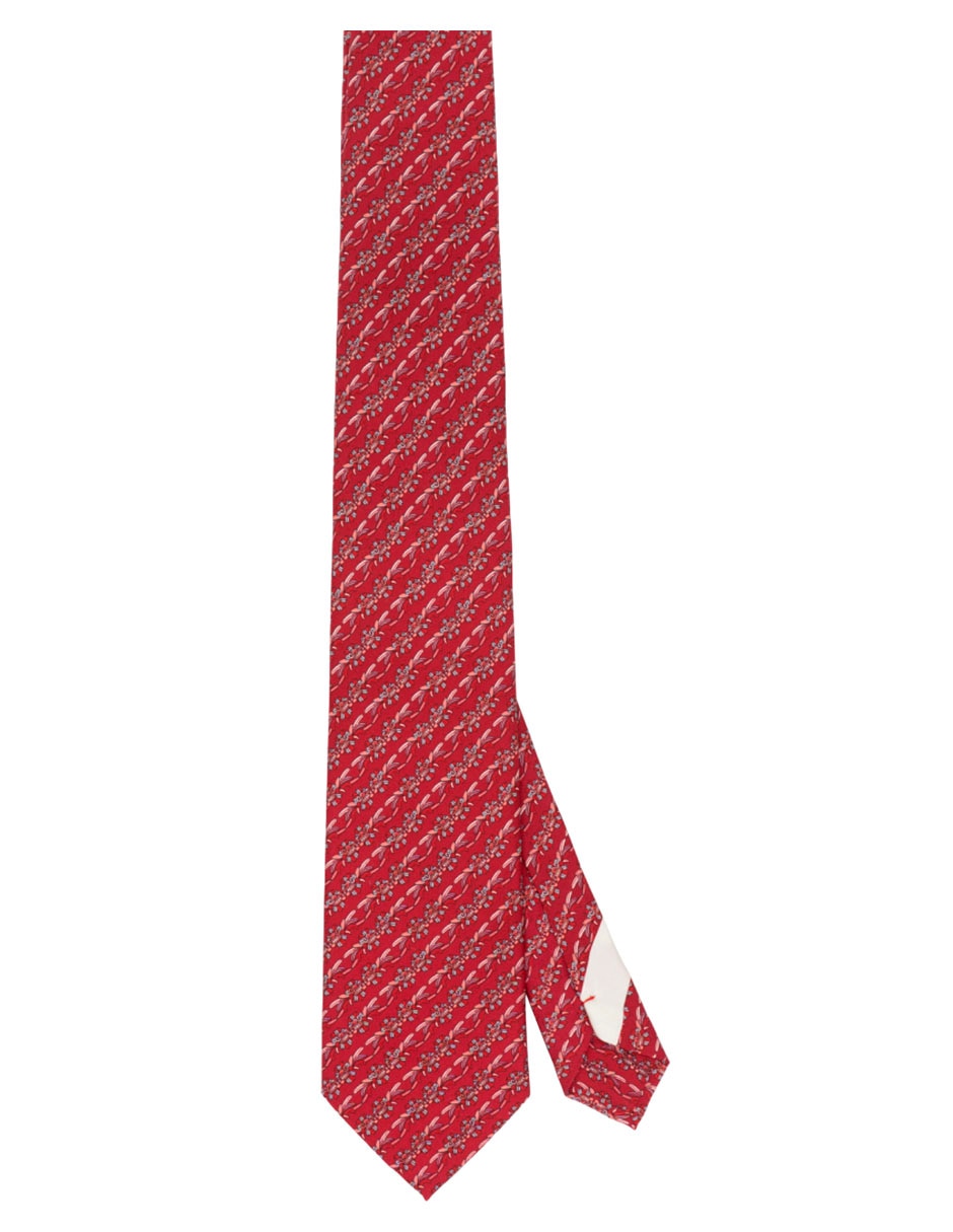 Corbata regular de seda estampado gráfico para hombre