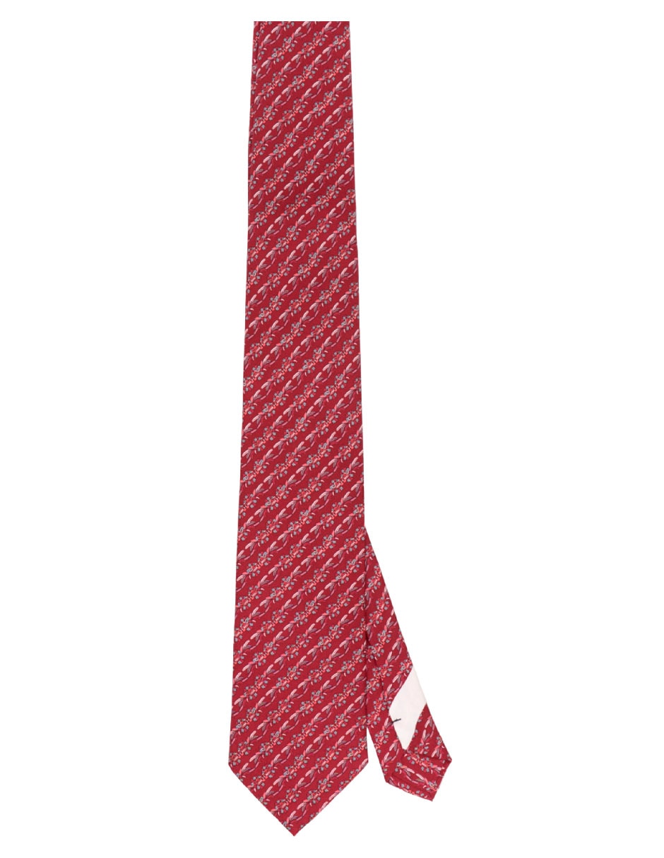 Corbata regular de seda estampado gráfico para hombre