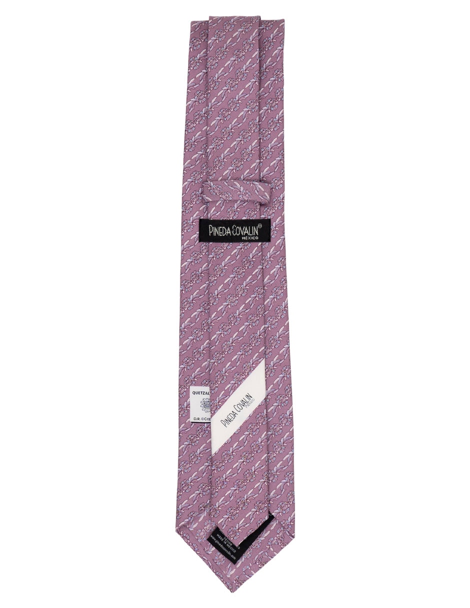 Corbata regular de seda estampado gráfico para hombre 2