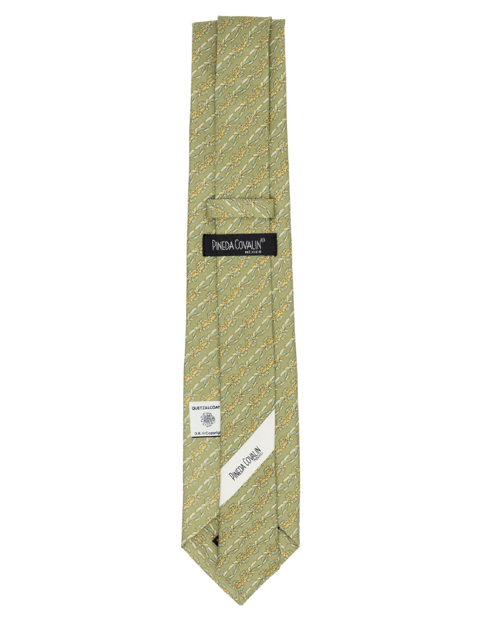 Corbata regular de seda estampado gráfico para hombre 2