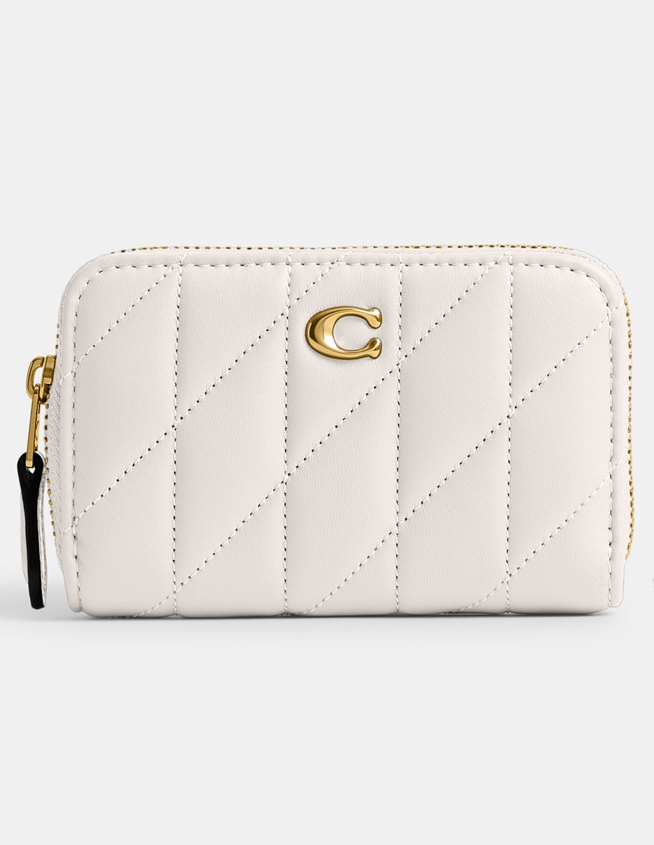 Tarjetero de piel Quilted Pillow para mujer
