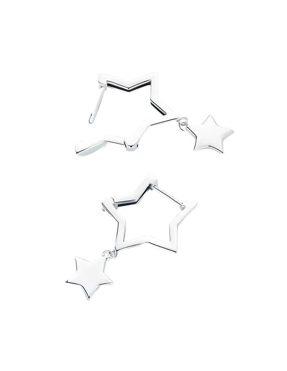 Aretes de estrella de plata P 925 con acabado brillante 3