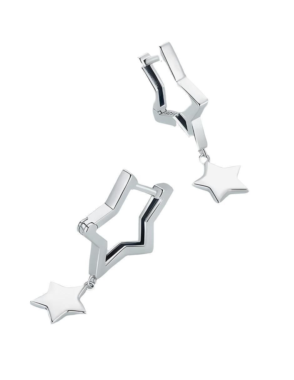 Aretes de estrella de plata P 925 con acabado brillante 4