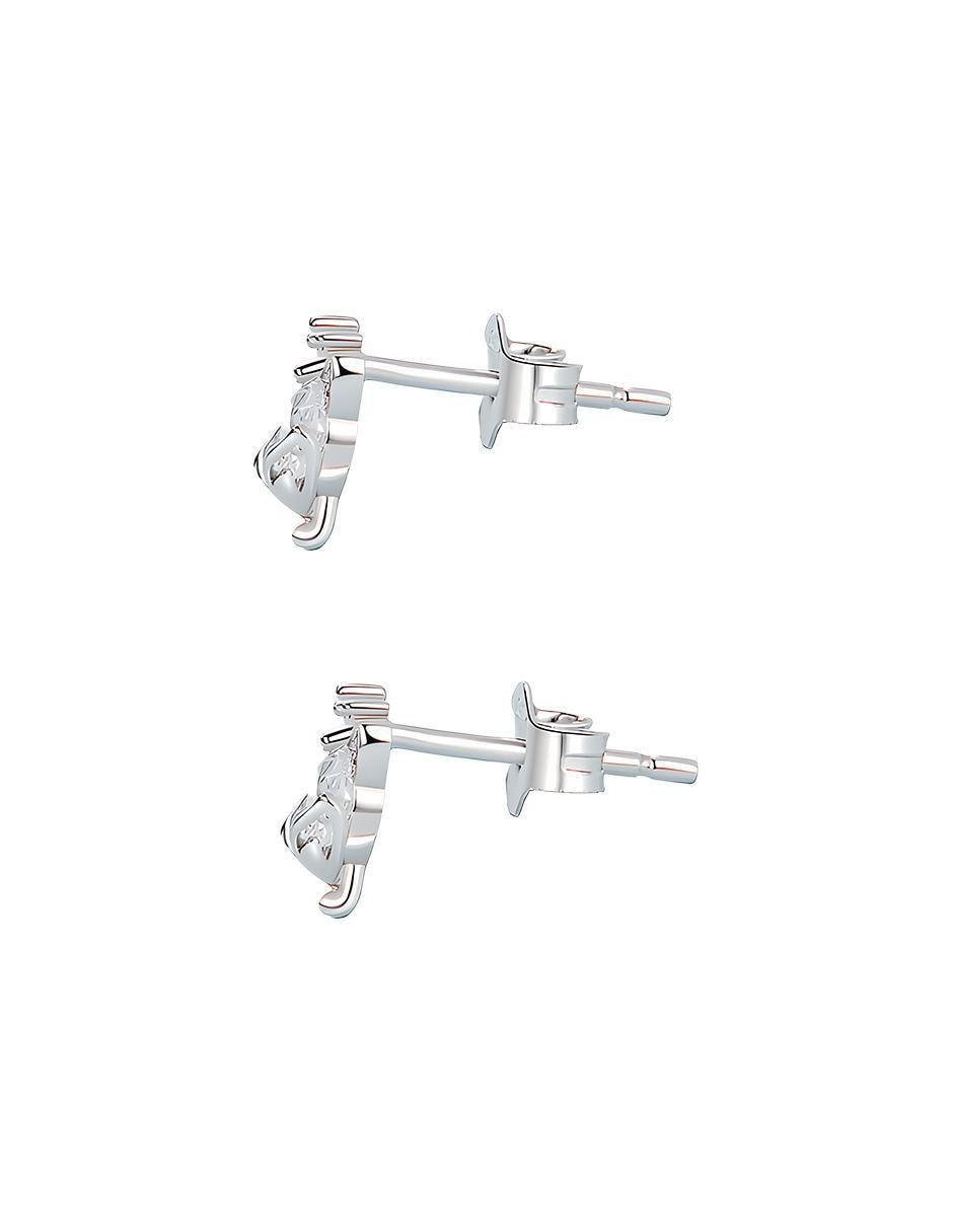 Broqueles de flor Flowers de plata P 925 con acabado brillante zirconia 2