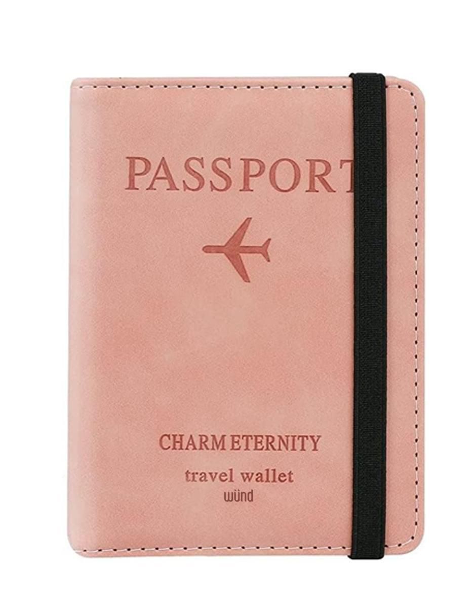 Porta pasaporte de cuero