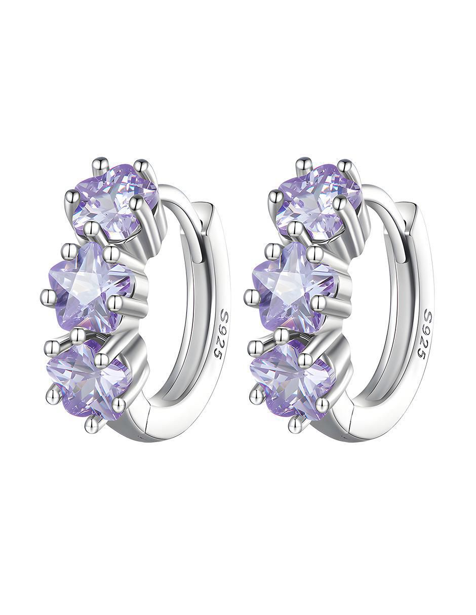 Aretes de estrella Stars de plata P 925 con acabado brillante zirconia 1
