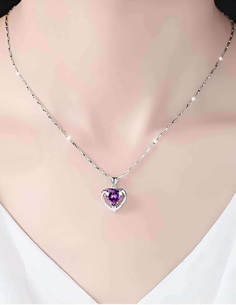 Collar de corazón de plata P 925 3