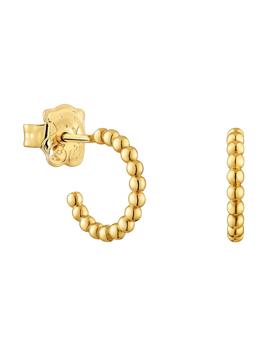 Aretes de aro de plata P 925 con acabado baño de oro 1