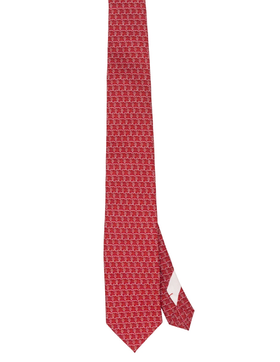 Corbata regular de seda estampado gráfico para hombre