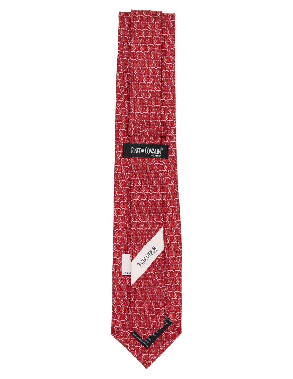Corbata regular de seda estampado gráfico para hombre 4