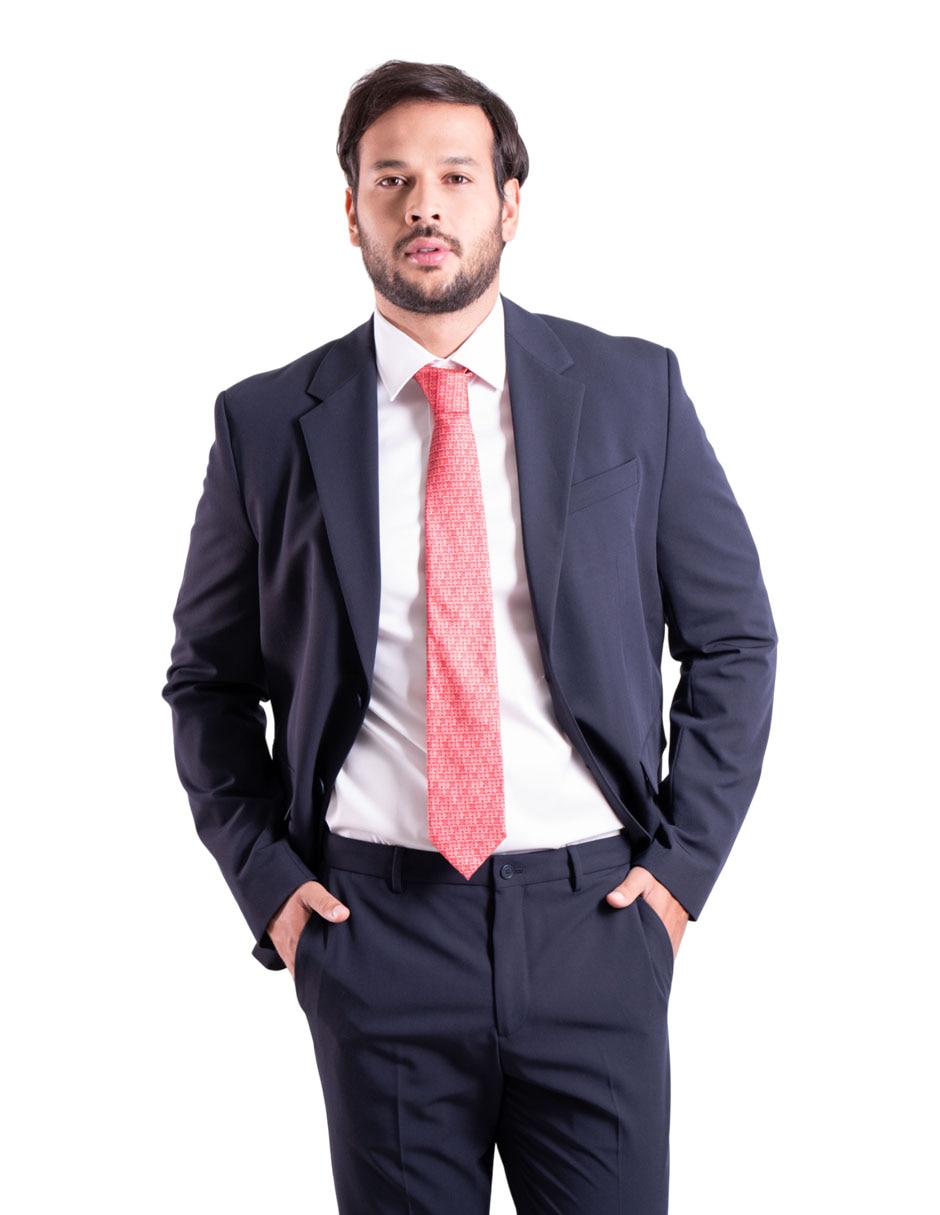 Corbata regular de seda estampado gráfico para hombre 2