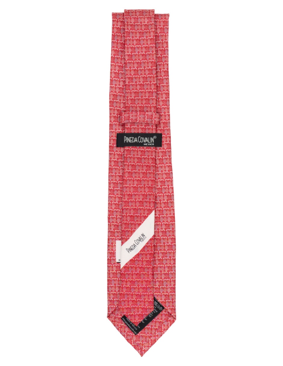 Corbata regular de seda estampado gráfico para hombre 4