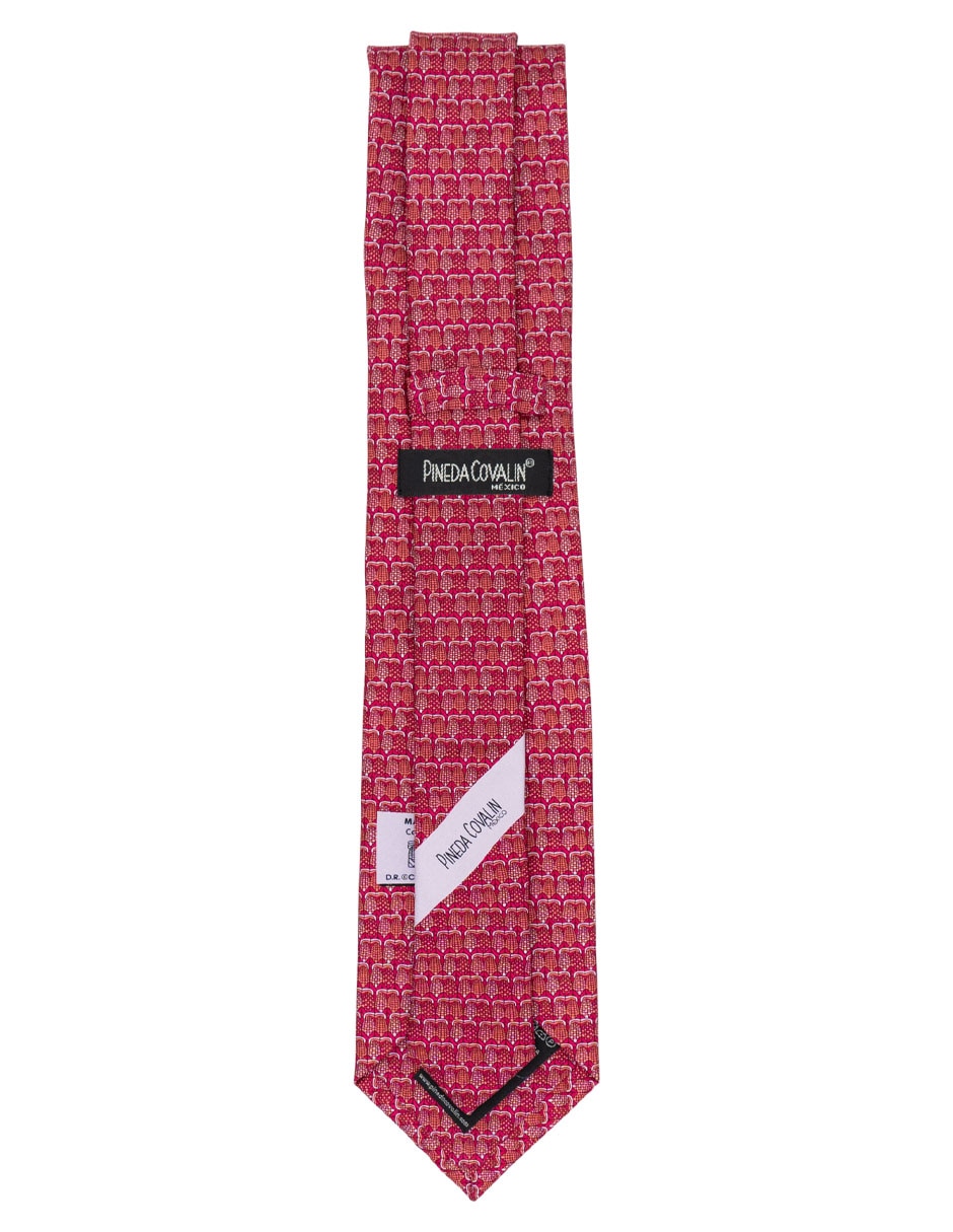 Corbata regular de seda estampado gráfico para hombre 4