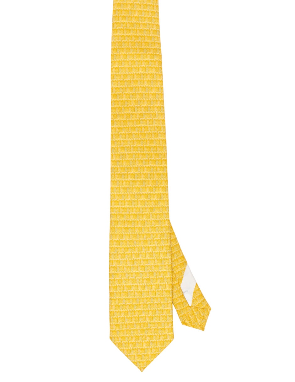 Corbata regular de seda estampado gráfico para hombre