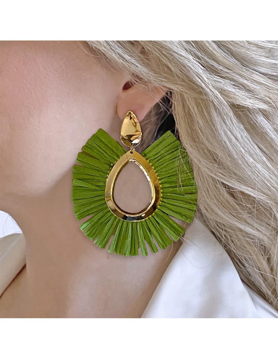 Aretes de abanico con acabado pulido 2