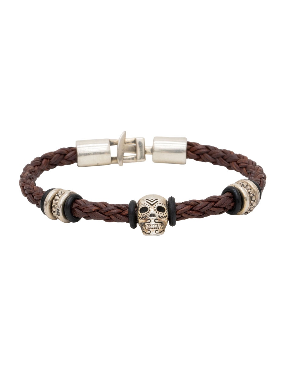 Pulsera de piel Calavera