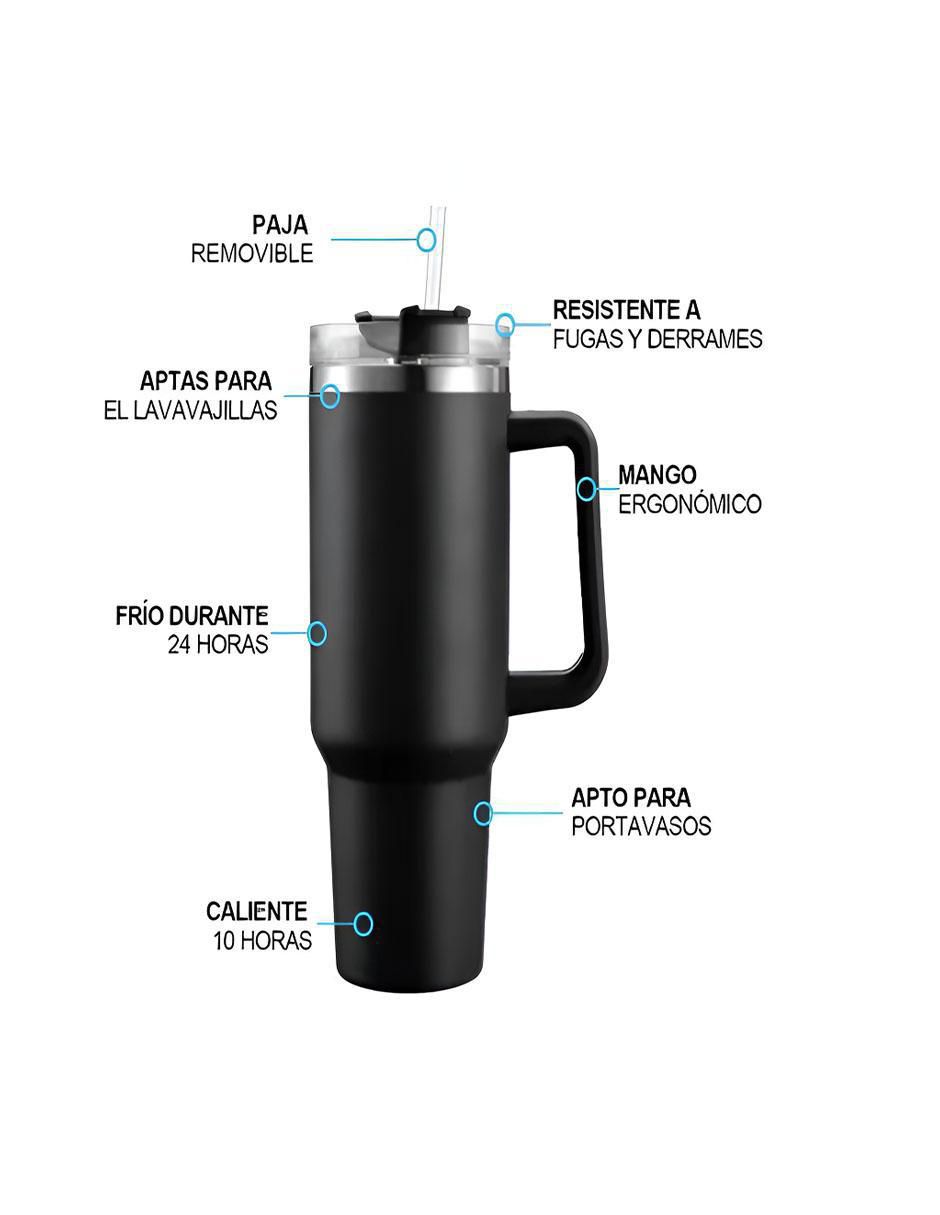 Termo de acero inoxidable con tapa rosca 980 ml 2