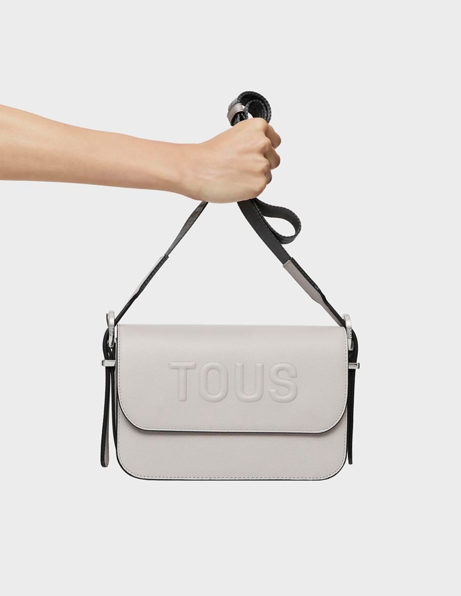 BOLSA BANDOLERA MEDIANA POLIURET, GRIS