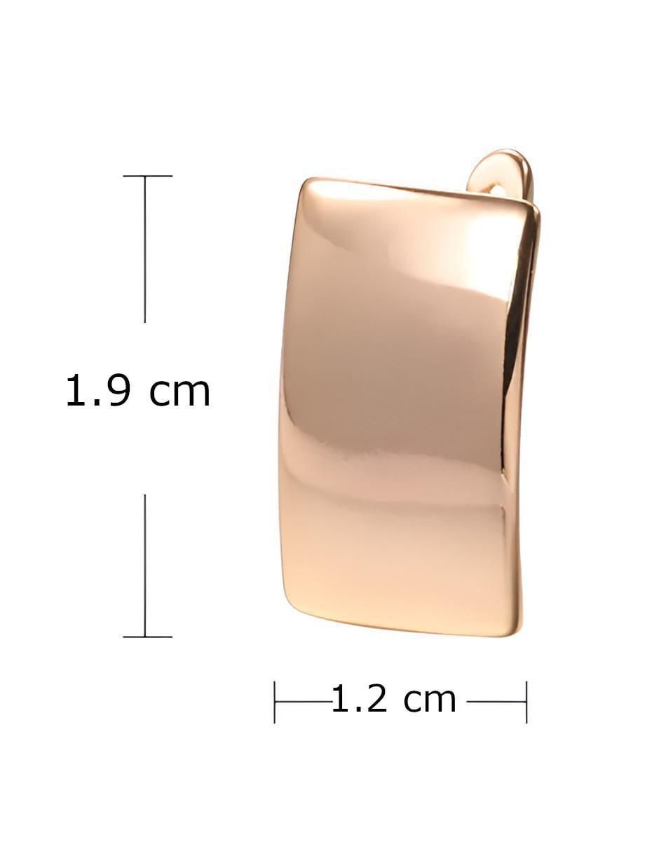Aretes cuadrados de oro con acabado brillante 5