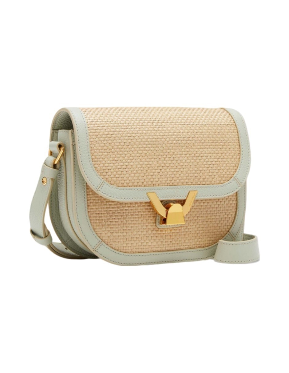 Bolsa crossbody Dew Straw de piel para mujer 2