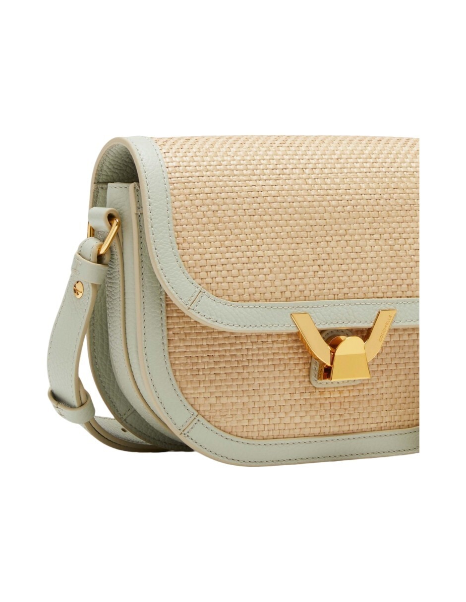 Bolsa crossbody Dew Straw de piel para mujer 4