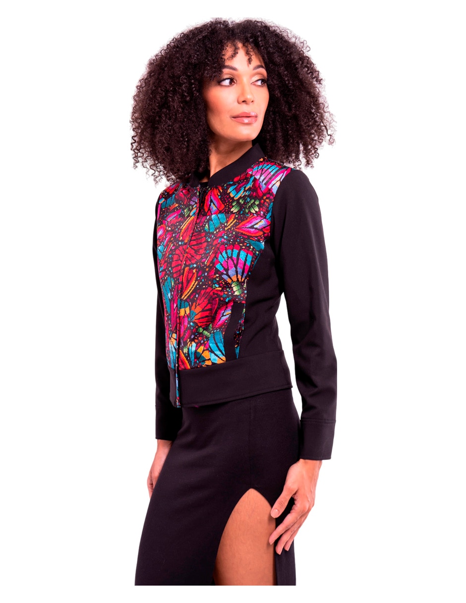 Chamarra bomber Mariposa Bordada para mujer 3